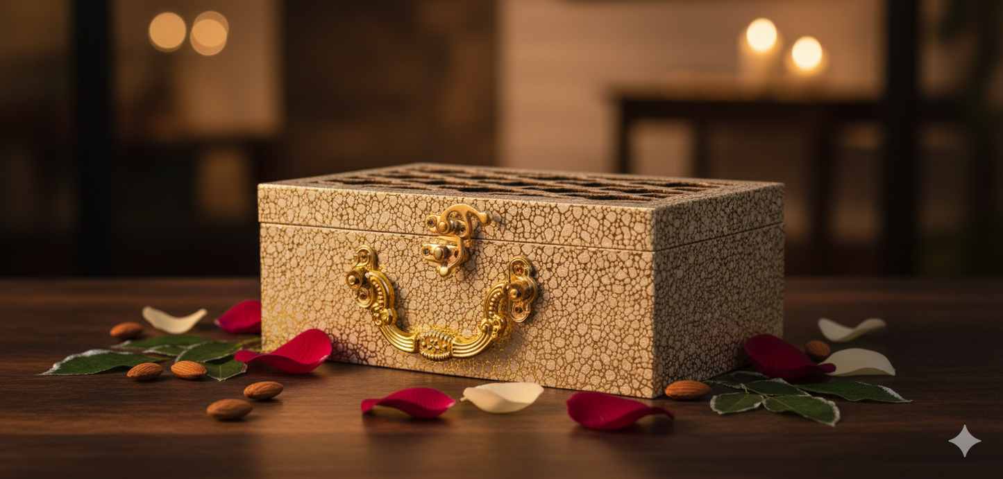 Premium Dry Fruit Box - Two Jars and Wodden Finish