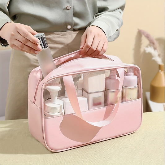 Travel Vanity Organizer Set, 3 Pink Carrying Cases with Handles