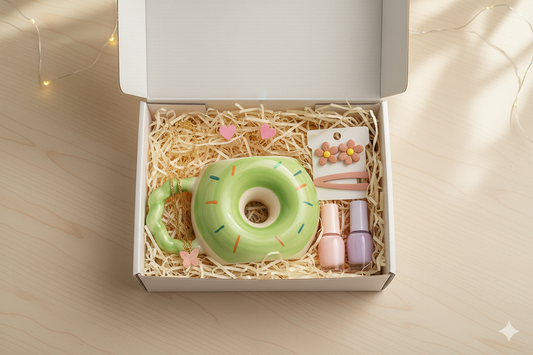 Birthday Gift Box - Donut Ceramic Mug, Jewellery, Accessories