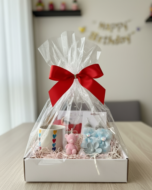 Cute Heart Design Mug & Teddy Bear Candle Hamper | Birthday Gift Set
